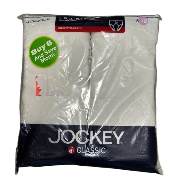 2 Pkg Men’s Vintage Jockey 38 Brief White 2006 Y Front Fly Style 9017 Full Rise - Picture 4 of 8